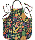 Colorful apron with fruit pattern on a white background