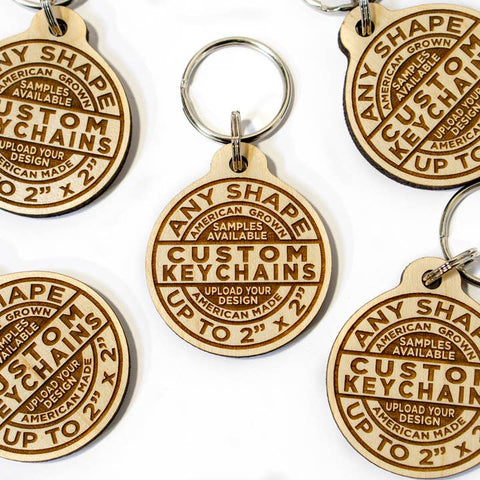 Custom Wood Keychains and Magnets