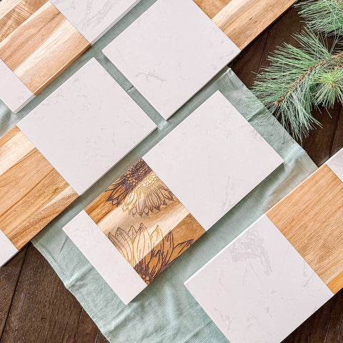 Marble and Acacia Charcuterie Board