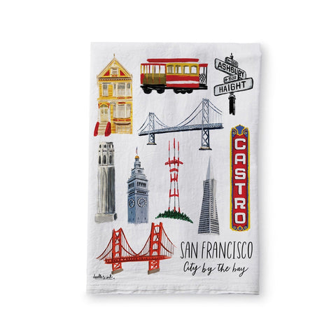 Landmark Collage Tea Towel