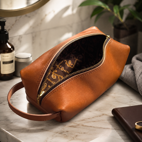 Custom Leather Dopp Pouches