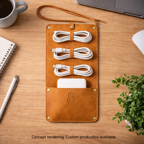 Full-Grain Leather Tech Organizer