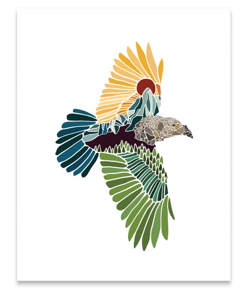 Signed Mosaic Watercolor Wildlife Prints