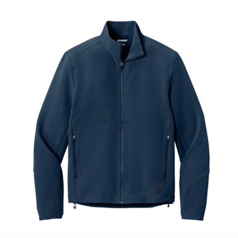 Navy blue jacket on a white background