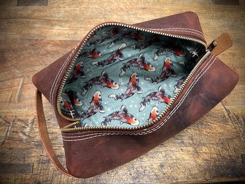 Custom Leather Dopp Pouches