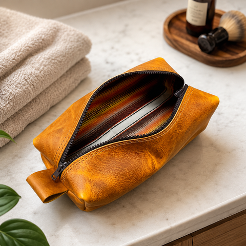 Custom Leather Dopp Pouches