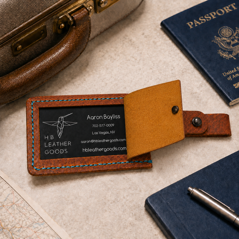 Stitched Leather Luggage Tags