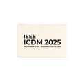Beige pouch with IEEE ICDM 2025 text on a white background