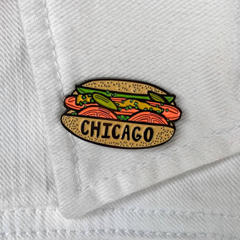 Chicago Style Hot Dog Enamel Pin