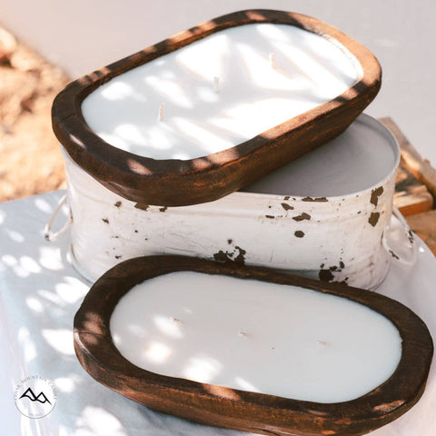 Rustic Natural Dough Bowl Candle