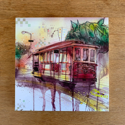 San Francisco Landmarks Wood Panel Print