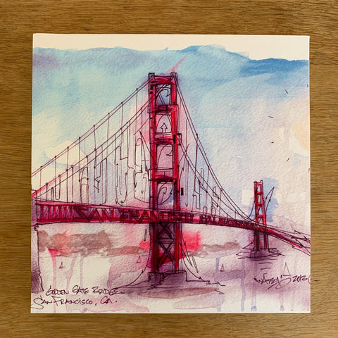 San Francisco Landmarks Wood Panel Print
