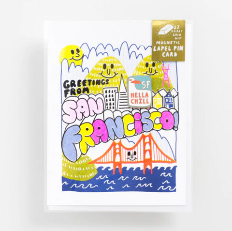 Magnetic California-Themed Lapel Pin Cards